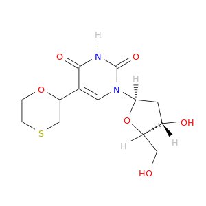 Uridine, 2'-deoxy-5-(1,4-oxathian-2-yl)-, (R)-
