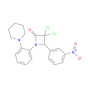 2-Azetidinone, 3,3-dichloro-4-(3-nitrophenyl)-1-[2-(1-piperidinyl)phenyl]-