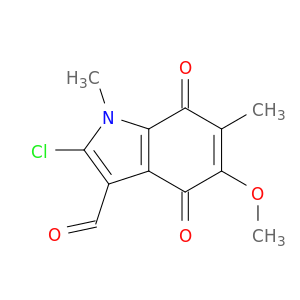 1H-Indole-3-carboxaldehyde,2-chloro-4,7-dihydro-5-methoxy-1,6-dimethyl-4,7-dioxo-