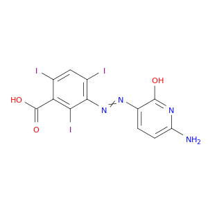 Benzoic acid,3-[2-(6-amino-1,2-dihydro-2-oxo-3-pyridinyl)diazenyl]-2,4,6-triiodo-