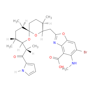 6-溴-5-(甲氨基)-2-(((2R,3R,6S,8S,9R,11R)-3,9,11-三甲基-8-((S)-1-氧代-1-(1H-吡咯-2-基)丙-2-基)-1,7-二氧杂螺[5.5]十一烷-2-基)甲基)苯并[d]恶唑-4-羧酸