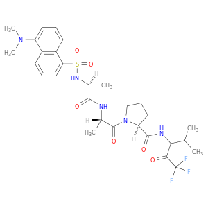 L-Prolinamide,N-[[5-(dimethylamino)-1-naphthalenyl]sulfonyl]-L-alanyl-L-alanyl-N-[3,3,3-trifluoro-1-(1-methylethyl)-2-oxopropyl]-,(S)- (9CI)