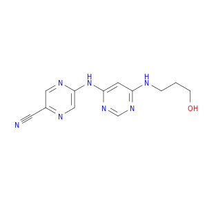 5-((6-((3-Hydroxypropyl)amino)pyrimidin-4-yl)amino)pyrazine-2-carbonitrile