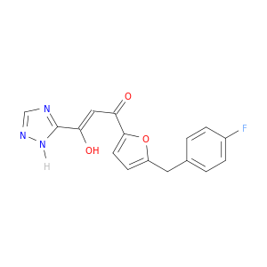 2-PROPEN-1-ONE, 1-[5-[(4-FLUOROPHENYL)METHYL]-2-FURANYL]-3-HYDROXY-3-(1H-1,2,4-TRIAZOL-5-YL)-, (2Z)-