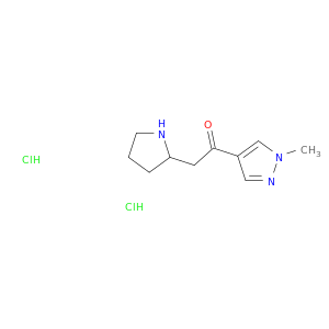 1-(1-methyl-1H-pyrazol-4-yl)-2-(pyrrolidin-2-yl)ethan-1-one dihydrochloride