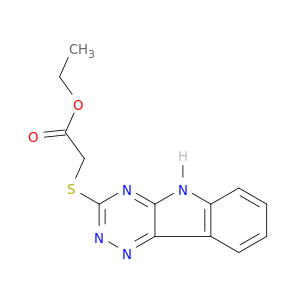 Acetic acid, (2H-1,2,4-triazino[5,6-b]indol-3-ylthio)-, ethyl ester