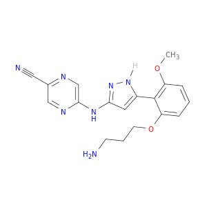 5-[[5-[2-(3-氨基丙氧基)-6-甲氧基苯基]-1H-吡唑-3-基]氨基]-2-吡嗪甲腈