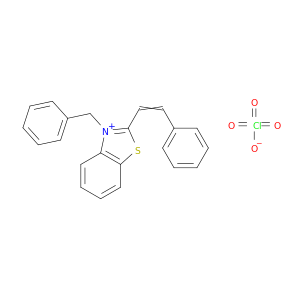 Benzothiazolium, 2-(2-phenylethenyl)-3-(phenylmethyl)-, perchlorate
