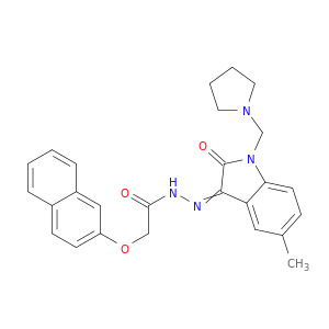 N-[[5-METHYL-2-OXO-1-(PYRROLIDIN-1-YLMETHYL)INDOL-3-YLIDENE]AMINO]-2-NAPHTHALEN-2-YLOXY-ACETAMIDE