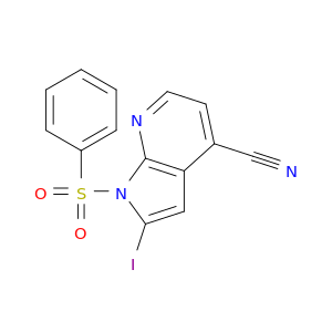 2-Iodo-1-(phenylsulfonyl)-1H-pyrrolo[2,3-b]pyridine-4-carbonitrile