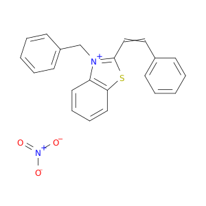 Benzothiazolium, 2-(2-phenylethenyl)-3-(phenylmethyl)-, nitrate