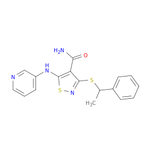 4-Isothiazolecarboxamide, 3-[(1-phenylethyl)thio]-5-(3-pyridinylamino)-