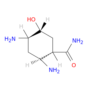 Cyclohexanecarboxamide, 2,4-diamino-5-hydroxy-, (1S,2S,4R,5R)-