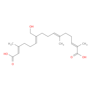 2,6,10,14-Hexadecatetraenedioicacid, 10-(hydroxymethyl)-2,6,14-trimethyl-, (E,E,Z,E)- (9CI)
