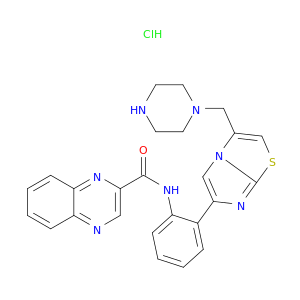 N-(2-(3-(哌嗪-1-基甲基)咪唑并[2,1-b]噻唑-6-基)苯基)喹喔啉-2-甲酰胺x盐酸盐