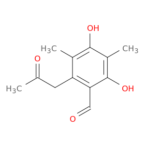 Benzaldehyde, 2,4-dihydroxy-3,5-dimethyl-6-(2-oxopropyl)-