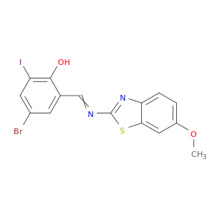 Phenol, 4-bromo-2-iodo-6-[[(6-methoxy-2-benzothiazolyl)imino]methyl]-