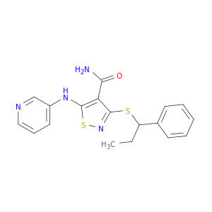 4-Isothiazolecarboxamide, 3-[(1-phenylpropyl)thio]-5-(3-pyridinylamino)-