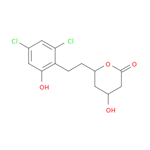 6-(2-(2,4-DICHLORO-6-HYDROXYPHENYL)ETHYL)-3,4,5,6-TETRAHYDRO-4-HYDROXY-2H-PYRAN-2-ONE