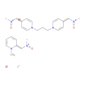 [(E)-(1-methylpyridin-2-ylidene)methyl]-oxo-azanium; oxo-[[1-[3-[4-(oxoazaniumylmethylidene)pyridin-1-yl]propyl]pyridin-4-ylidene]methyl]azanium; dibromide; iodide