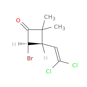 Cyclobutanone, 4-bromo-3-(2,2-dichloroethenyl)-2,2-dimethyl-, cis-