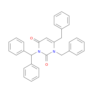 2,4(1H,3H)-Pyrimidinedione, 3-(diphenylmethyl)-1,6-bis(phenylmethyl)-