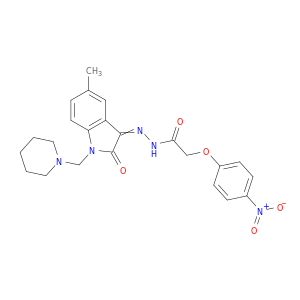 N-[[5-METHYL-2-OXO-1-(PIPERIDIN-1-YLMETHYL)INDOL-3-YLIDENE]AMINO]-2-(4-NITROPHENOXY)ACETAMIDE