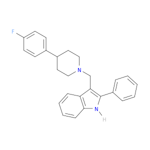 1H-Indole, 3-[[4-(4-fluorophenyl)-1-piperidinyl]methyl]-2-phenyl-
