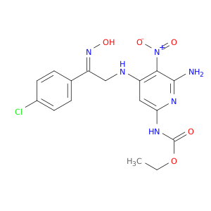 ETHYL N-[6-AMINO-4-[[(2Z)-2-(4-CHLOROPHENYL)-2-HYDROXYIMINO-ETHYL]AMINO]-5-NITRO-(PYRIDIN-2-YL)]CARBAMATE