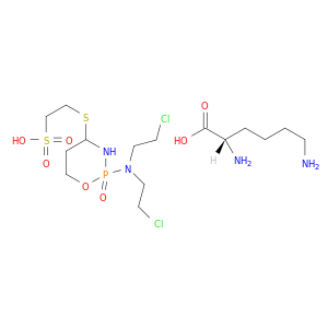 lysine- 2-({2-[bis(2-chloroethyl)amino]-2-oxido-1,3,2-oxazaphosphinan-4-yl}sulfanyl)ethanesulfonic acid(1:1)