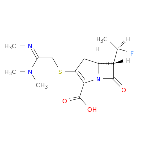 1-Azabicyclo[3.2.0]hept-2-ene-2-carboxylicacid,3-[[2-(dimethylamino)-2-(methylimino)ethyl]thio]-6-(1-fluoroethyl)-7-oxo-,[5R-[5a,6a(R*)]]- (9CI)