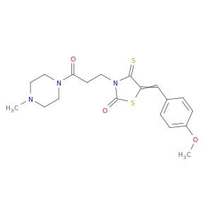 5-[(4-methoxyphenyl)methylidene]-3-[3-(4-methyl-2,3,5,6-tetrahydropyrazin-1-yl)-3-oxo-propyl]-4-sulfanylidene-thiazolidin-2-one