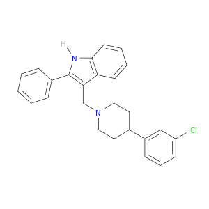 1H-Indole, 3-[[4-(3-chlorophenyl)-1-piperidinyl]methyl]-2-phenyl-