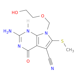 3H-Pyrrolo[2,3-d]pyrimidine-5-carbonitrile,2-amino-4,7-dihydro-7-[(2-hydroxyethoxy)methyl]-6-(methylthio)-4-oxo-