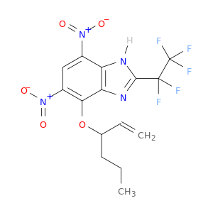 1H-Benzimidazole, 4-(1-ethenylbutoxy)-5,7-dinitro-2-(pentafluoroethyl)-