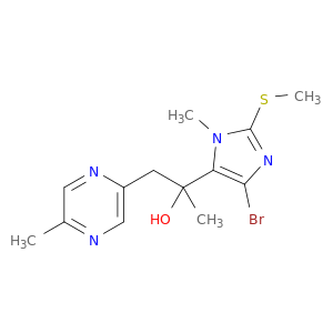 2-(5-bromo-3-methyl-2-methylsulfanyl-imidazol-4-yl)-1-(5-methylpyrazin-2-yl)propan-2-ol