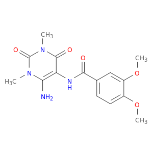 BENZAMIDE, N-(6-AMINO-1,2,3,4-TETRAHYDRO-1,3-DIMETHYL-2,4-DIOXO-5-PYRIMIDINYL)-3,4-DIMETHOXY-