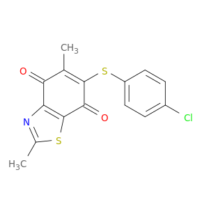 4,7-Benzothiazoledione, 6-[(4-chlorophenyl)thio]-2,5-dimethyl-