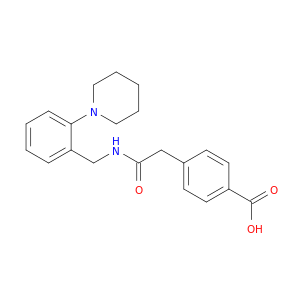 Benzoic acid, 4-[2-oxo-2-[[[2-(1-piperidinyl)phenyl]methyl]amino]ethyl]-