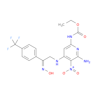 ETHYL N-[6-AMINO-4-[[(2Z)-2-HYDROXYIMINO-2-[4-(TRIFLUOROMETHYL)PHENYL]ETHYL]AMINO]-5-NITRO-(PYRIDIN-2-YL)]CARBAMATE