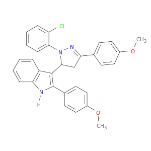 1H-Indole,3-[1-(2-chlorophenyl)-4,5-dihydro-3-(4-methoxyphenyl)-1H-pyrazol-5-yl]-2-(4-methoxyphenyl)-
