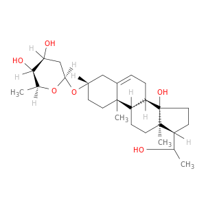b-L-lyxo-Hexopyranoside, (3b,14b)-14,20-dihydroxypregn-5-en-3-yl 2,6-dideoxy- (9CI)