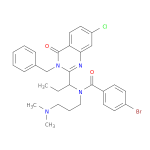 Benzamide,4-bromo-N-[1-[7-chloro-3,4-dihydro-4-oxo-3-(phenylmethyl)-2-quinazolinyl]propyl]-N-[3-(dimethylamino)propyl]-