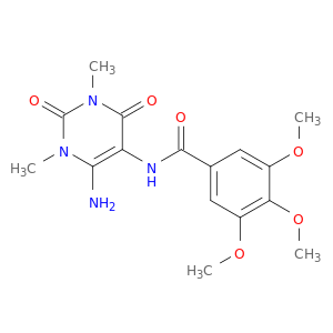 BENZAMIDE, N-(6-AMINO-1,2,3,4-TETRAHYDRO-1,3-DIMETHYL-2,4-DIOXO-5-PYRIMIDINYL)-3,4,5-TRIMETHOXY-