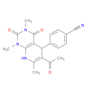 4-(6-ACETYL-1,3,7-TRIMETHYL-2,4-DIOXO-1,2,3,4,5,8-HEXAHYDROPYRIDO[2,3-D]PYRIMIDIN-5-YL)BENZONITRILE