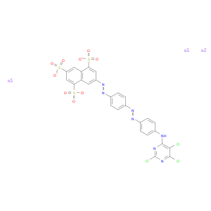 1,3,5-萘四硫酸,7-[2-[4-[2-[4-[4-[(2,5,6-三氯-4-嘧啶基)氨基]苯基]苯基]二亚苯基]-,钠盐(1：3)