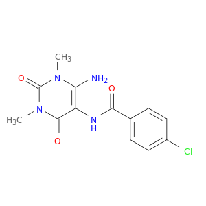 BENZAMIDE, N-(6-AMINO-1,2,3,4-TETRAHYDRO-1,3-DIMETHYL-2,4-DIOXO-5-PYRIMIDINYL)-4-CHLORO-