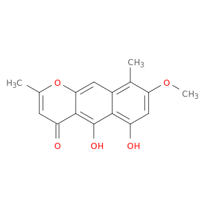 4H-Naphtho[2,3-b]pyran-4-one, 5,6-dihydroxy-8-methoxy-2,9-dimethyl-