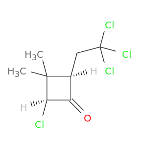 Cyclobutanone, 2-chloro-3,3-dimethyl-4-(2,2,2-trichloroethyl)-, cis-