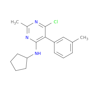 4-Pyrimidinamine, 6-chloro-N-cyclopentyl-2-methyl-5-(3-methylphenyl)-